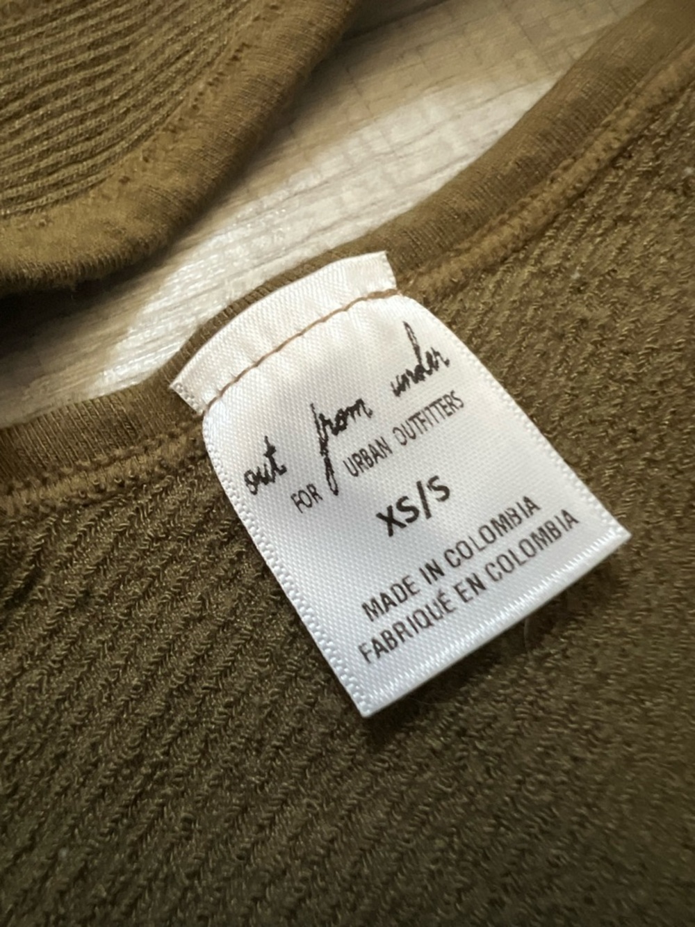 UO Out From Under Wrap It Up Seamless Reversible Bra Top Ribbed Army Green XS/S - Picture 10 of 13